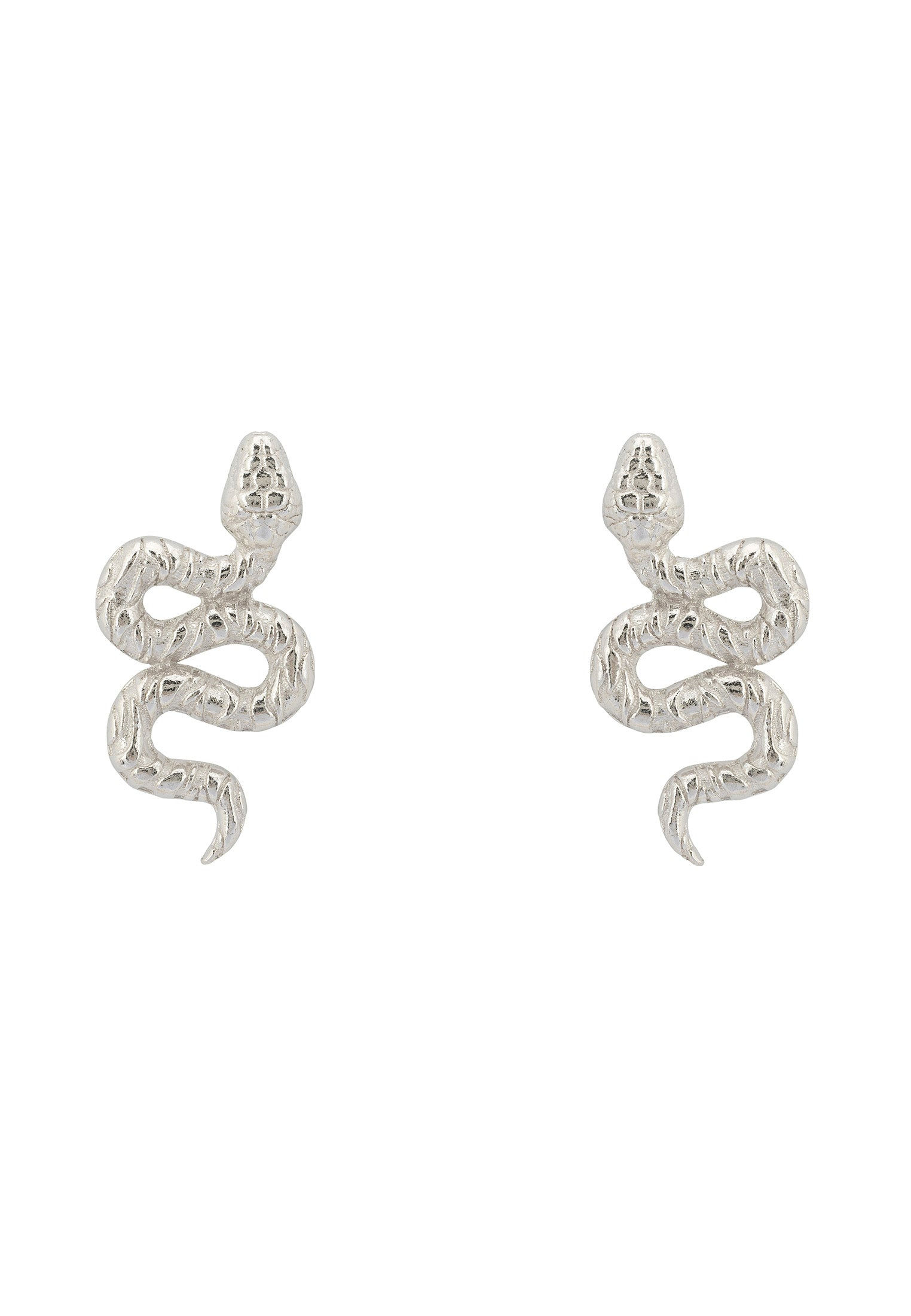 LATELITA COILED COBRA SNAKE (SILVER) STUD EARRINGS