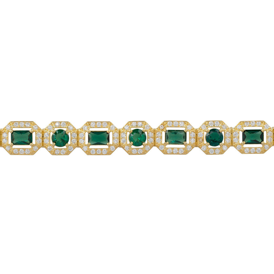 Bracelet Whistledown Emerald Gemstone Bracelet Gold | Maison Argÿel pour une élégance intemporelle.