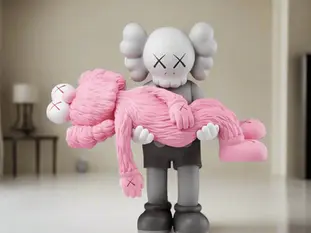 statue rose kaws