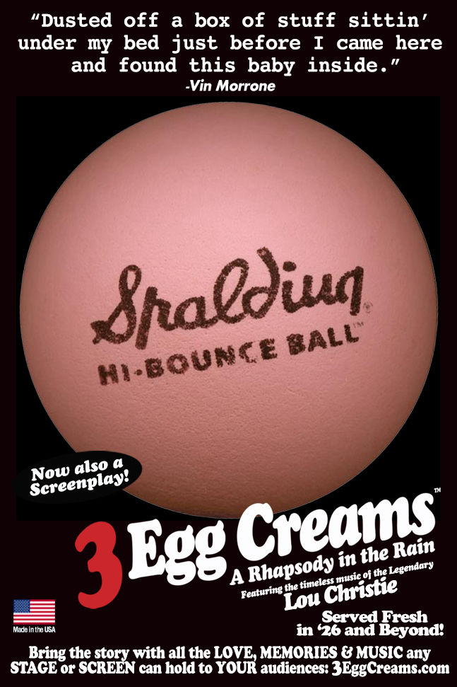 Spaldeen Hi-Bounce ball from Vin Morrone’s Bronx childhood memories in 3 EGG CREAMS