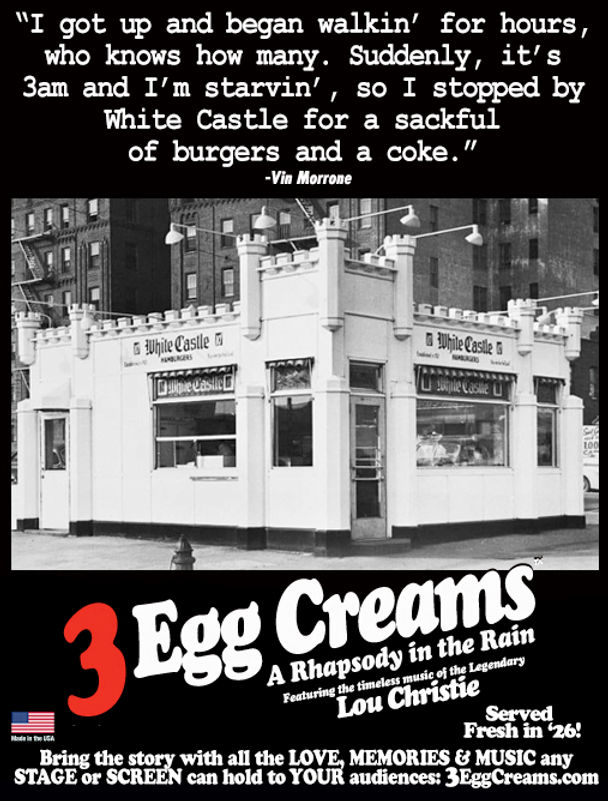White Castle in the Bronx, where Vin Morrone stops for burgers during a long overnight walk in 3 EGG CREAMS