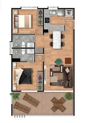 Planta apto Kok 68 mas terraza m2 copia