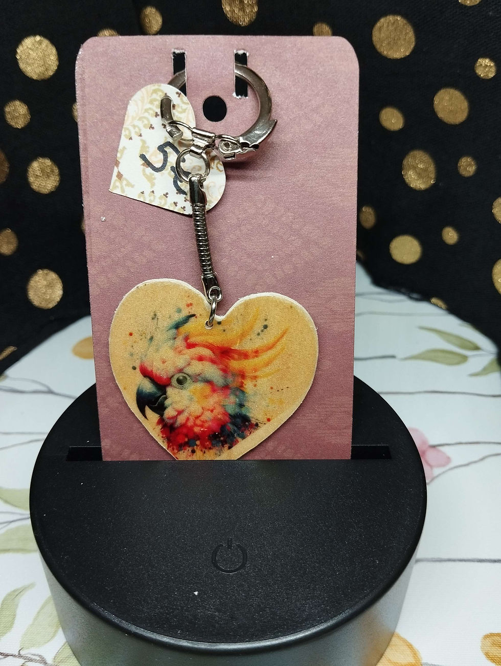 Miniature : Porte clefs coeur bois