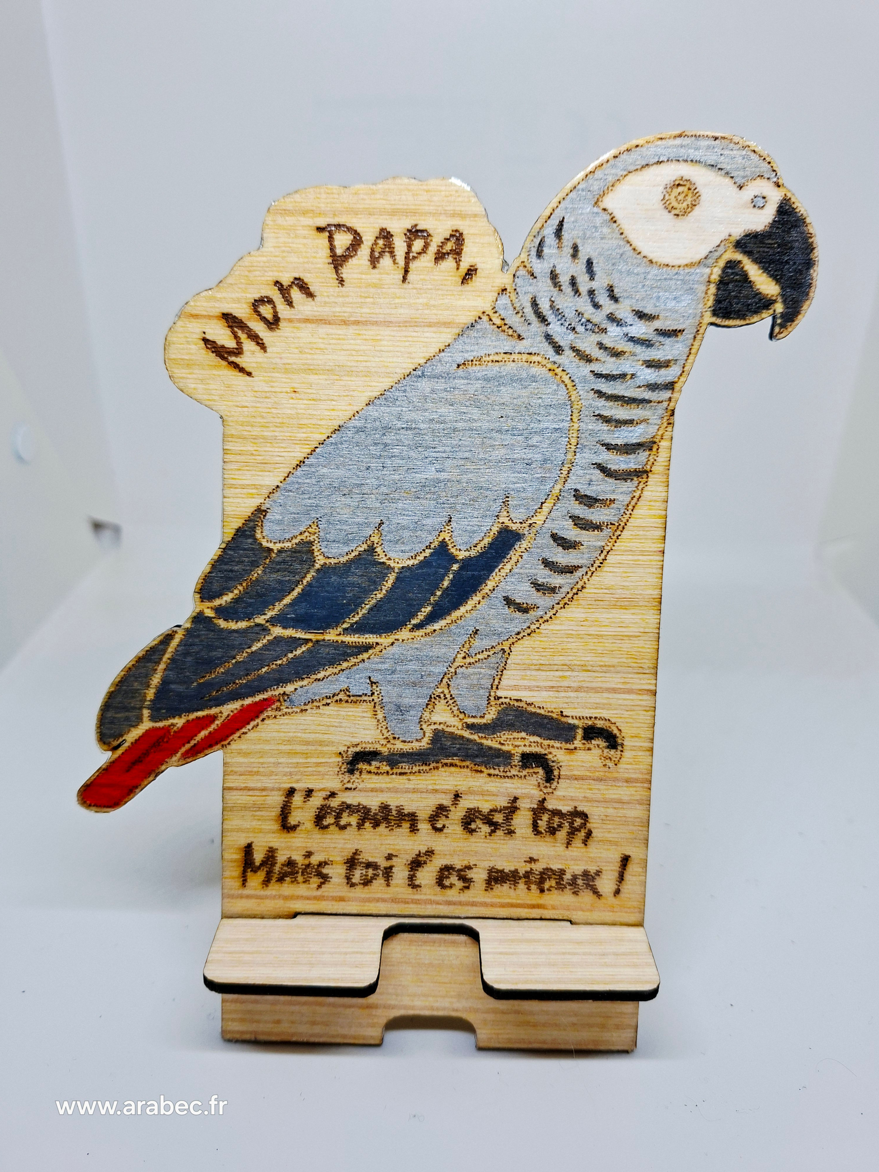 Support téléphone papa gris du gabon