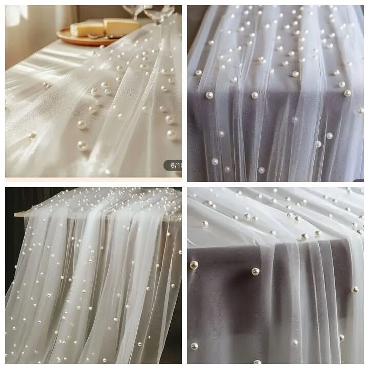 10 Pearl Table Runner Rental