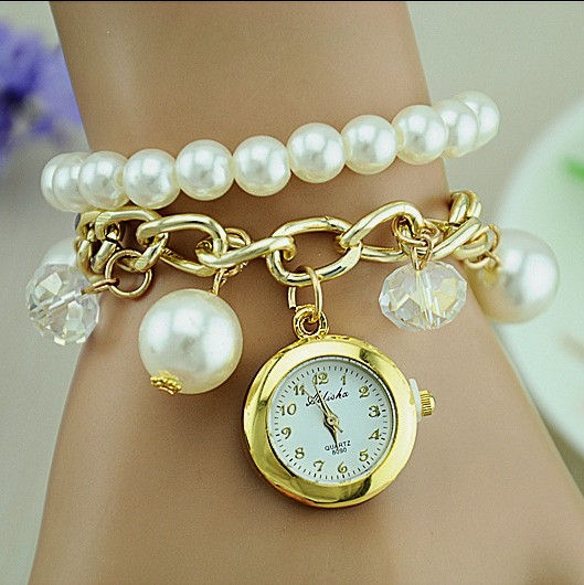 Miniatura: Reloj imitación perlas