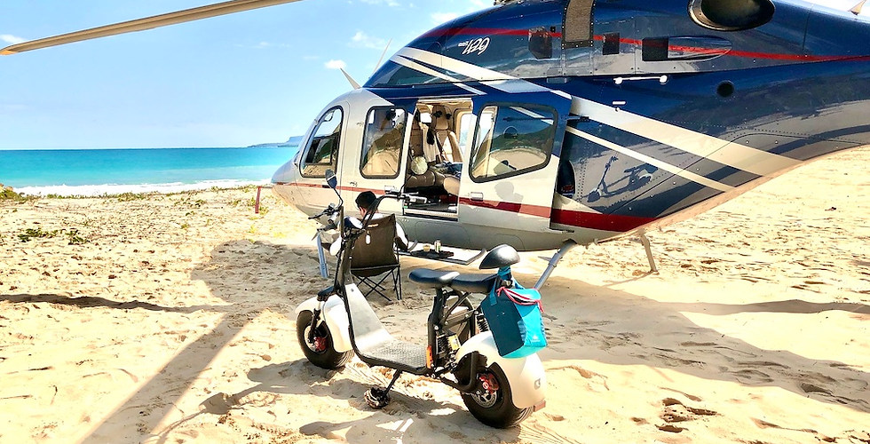 Helicóptero en la playa