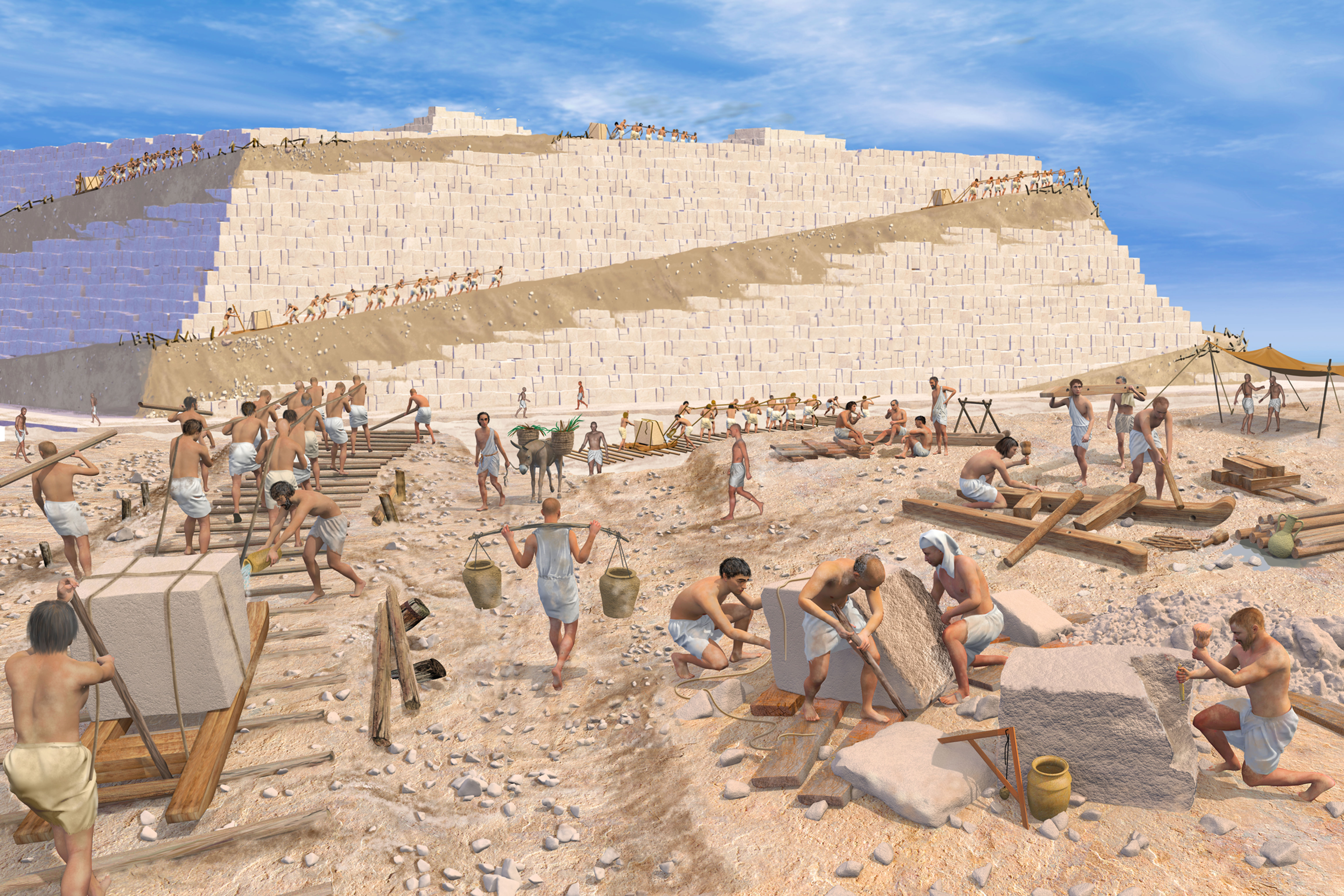 The pyramid construction site