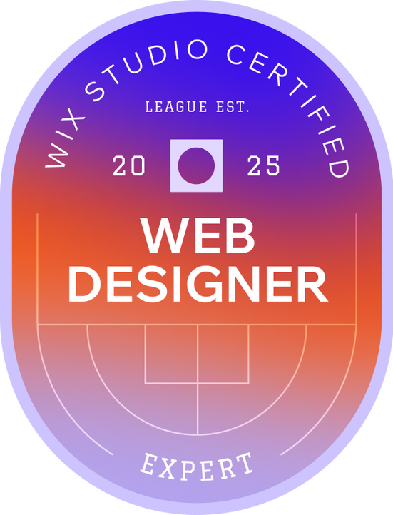 Wix Studio Certified Web Designer Expert badge awarded to Carnell Creative Agency in 2025.