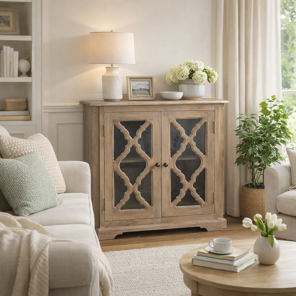 Vyrezávaná skrinka so sklom