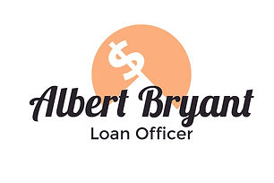 Abstract orange symbol reminiscent of a handshake beside 'Albert Bryant Loan Officer'.