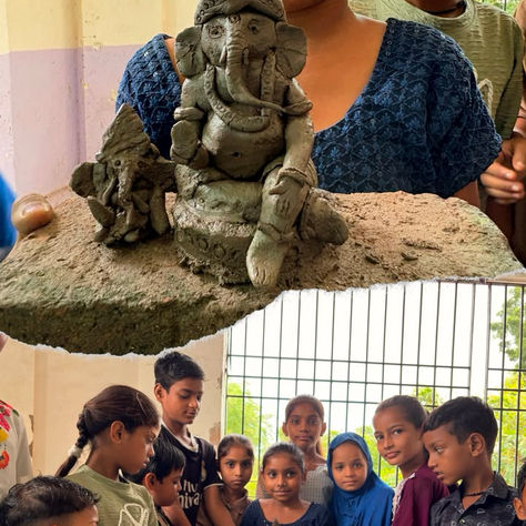 🌺 Celebrating Ganesh Chaturthi Through Creativity: Umeed Center Students Create Their Own Ganpati Idol
