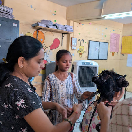 Beauty Parlor Course Practical Examination – A Step Towards Self-Reliance