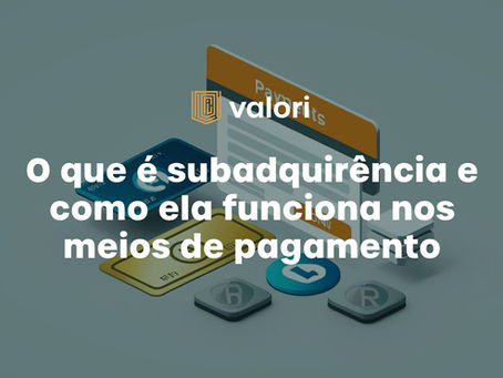 Empresário realizando uma venda em maquininha de cartão enquanto um diagrama ilustra o fluxo entre cliente, bandeira, banco emissor e subadquirente