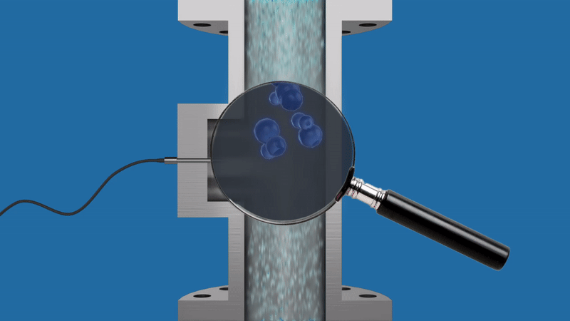 An animation showing the proprietary OLPAS Technology inline in a pipe