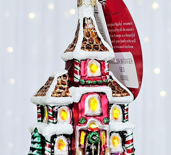 Christopher Radko Grandeur in Ginger Little Gem 1020562 Christmas Ornament
