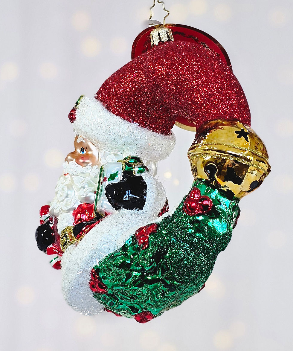 Thumbnail: Christopher Radko Christmas Wishes Santa Wreath 1021505 Christmas Ornament