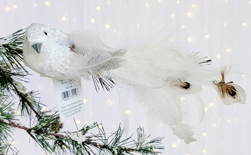 Silver Tree by Option 2 - 6" Bird Clip White Christmas Decoration A31119