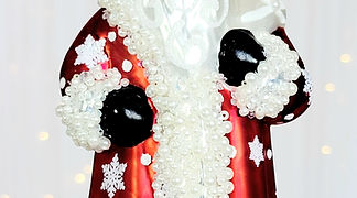 Kurt S. Adler 7" Glass Red Santa Trim Snowflakes Christmas Ornament D4345