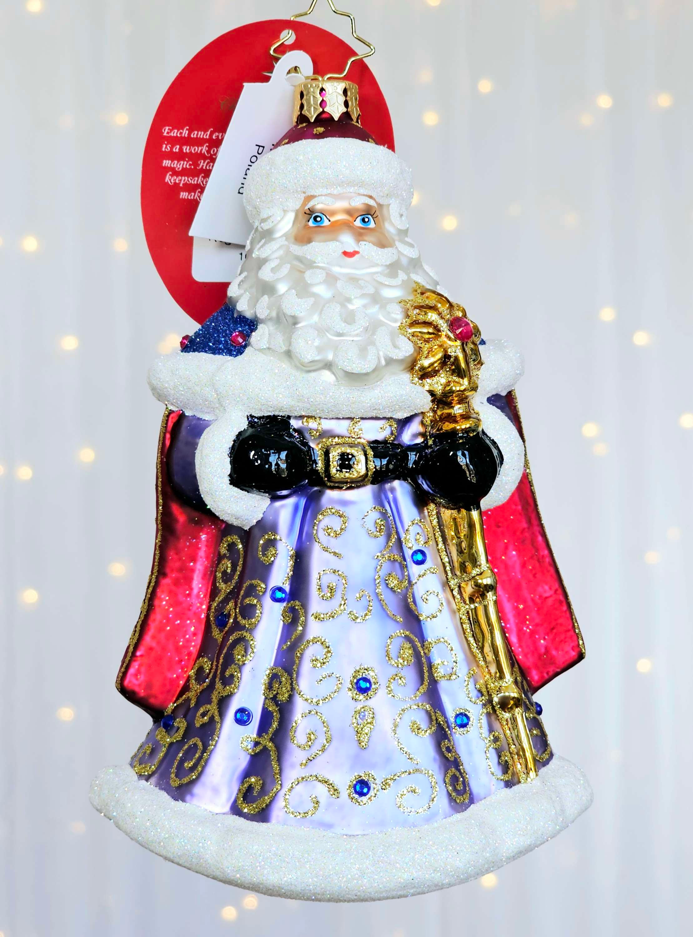 Christopher Radko Regal Red Elegance Santa 1021984 Ornament