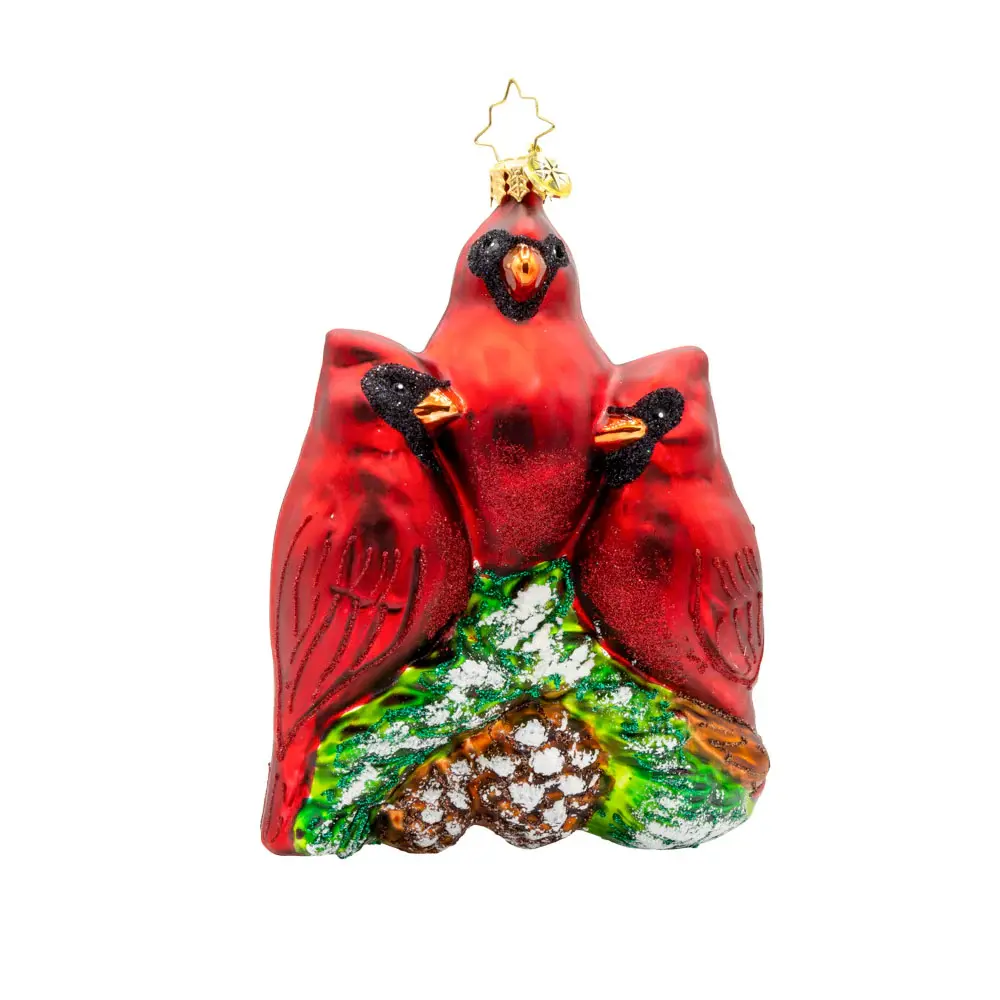 Christopher Radko Cardinal Garden Greetings Ornament 1022275 Front View