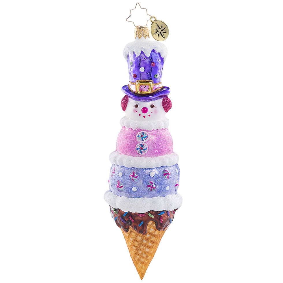 Thumbnail: Christopher Radko A Cold And Frosty Treat Snowman 1020728 Christmas Ornament