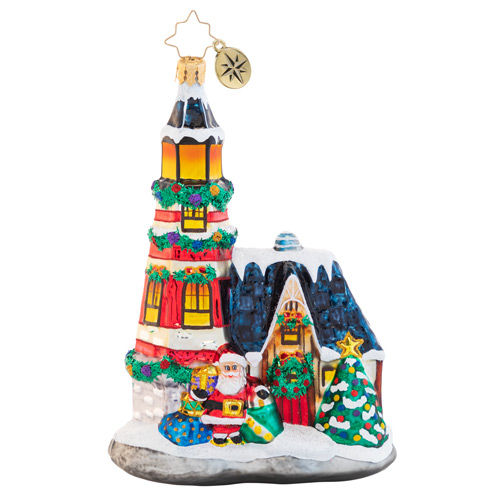 Thumbnail: Christopher Radko Maritime Merriment Lighthouse Santa 1020573 Christmas Ornament