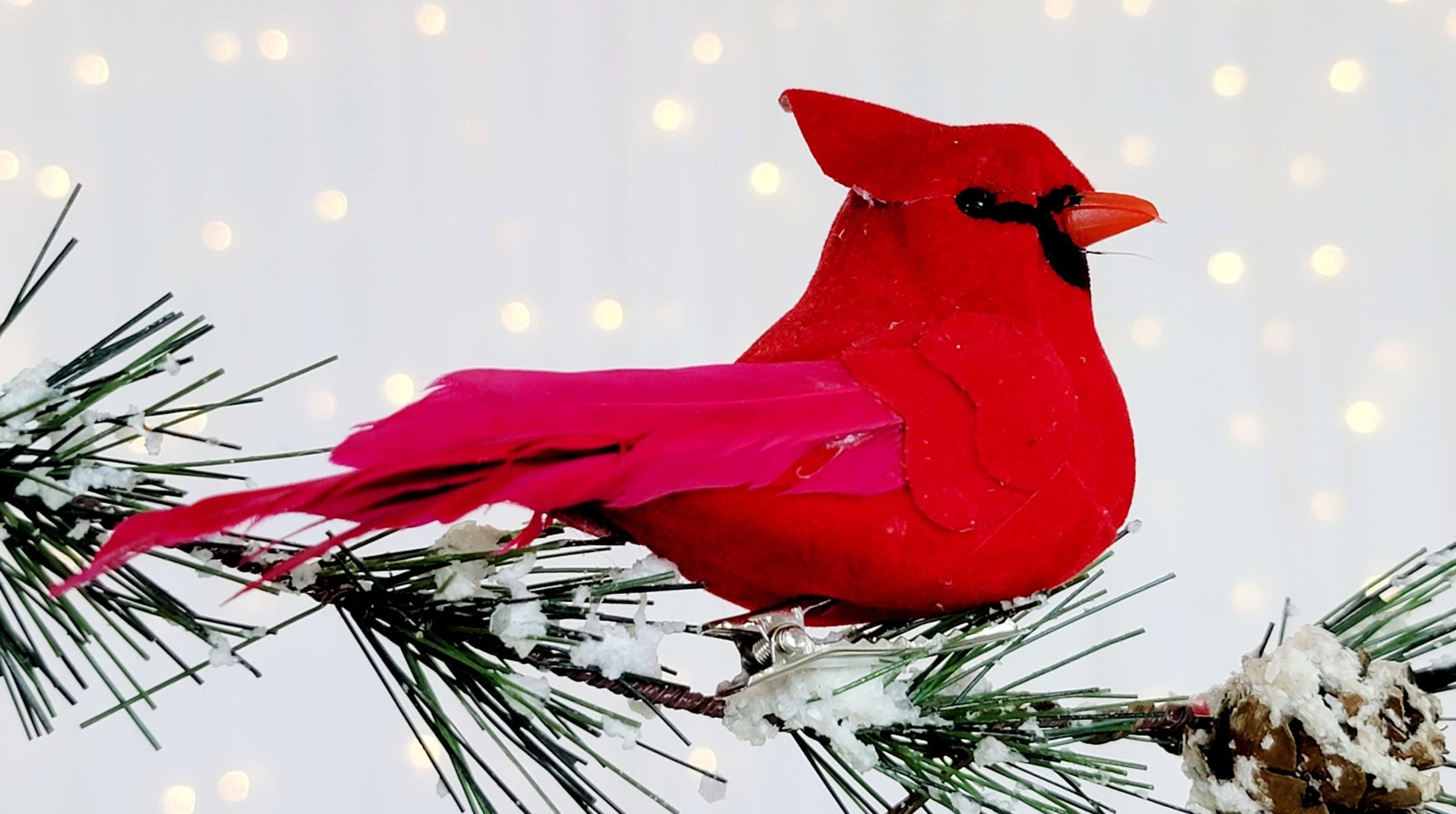 Silver Tree by Option 2 - Set of 2 Red Velvet Cardinal bird Clip A31107