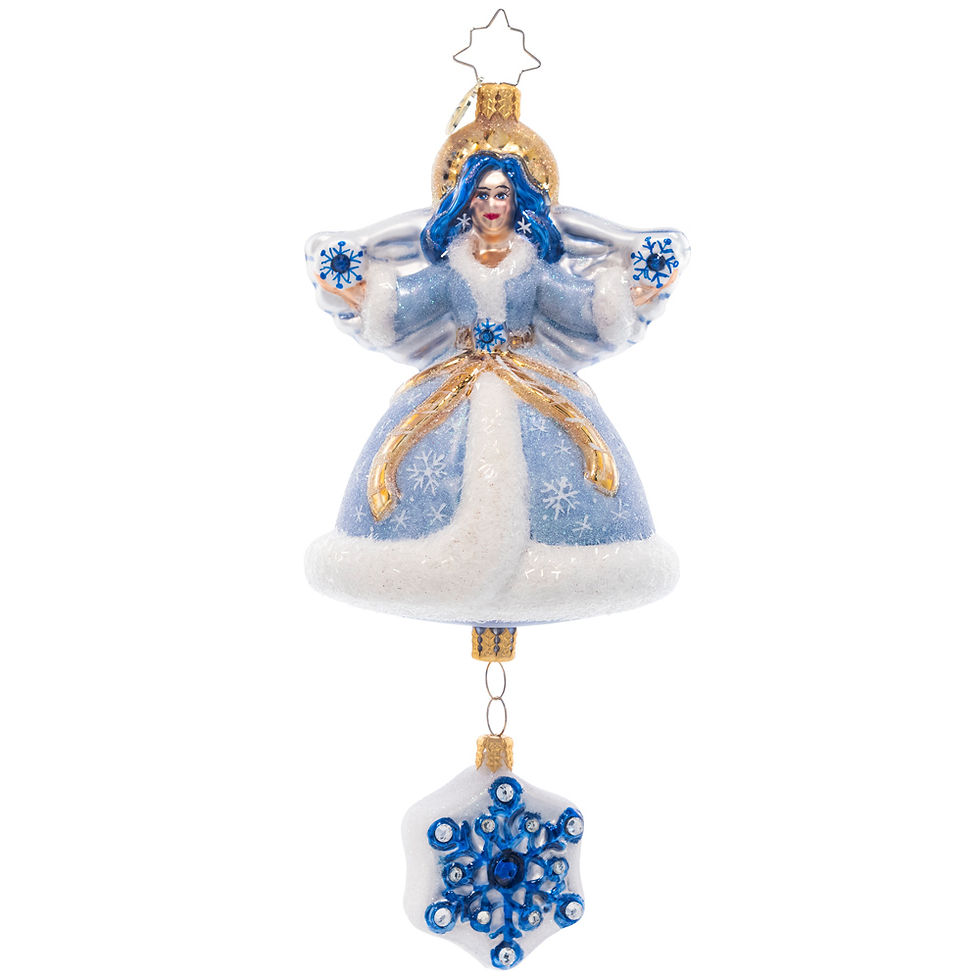 Thumbnail: Christopher Radko Retired Sapphire Snow Angel 1021457 Christmas Ornament