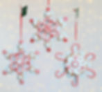 Kurt S. Adler 5.25" S/3 Claydough Peppermint Snowflakes Ornaments D3620
