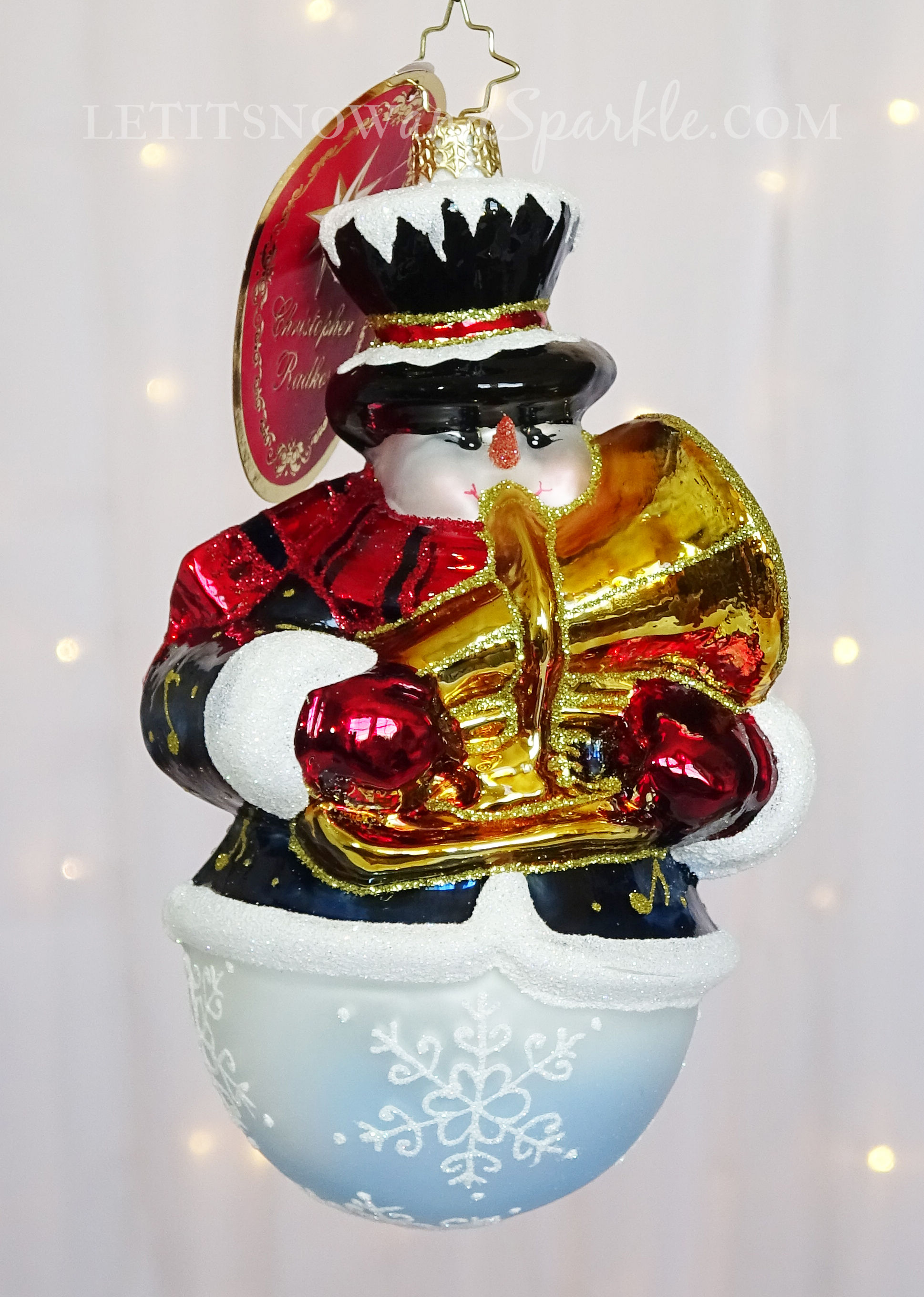 Christopher Radko Totally Tonal Tuba Snowman 1020794 Christmas Ornament