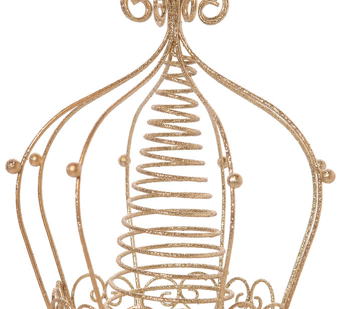 Silver Tree by Option 2 - 12" A41297 Gold Glittered Metal Crown tree topper