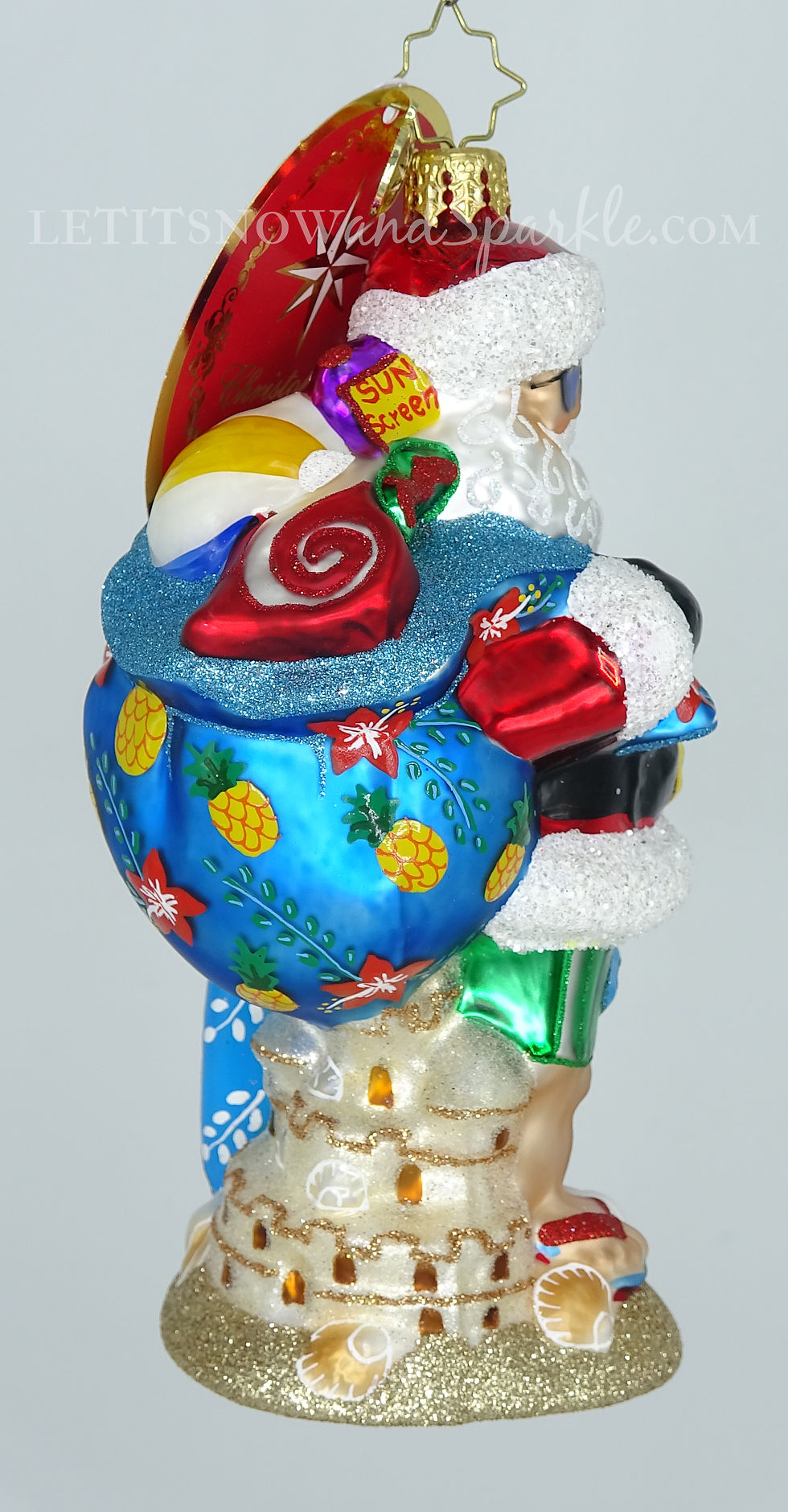 Thumbnail: Christopher Radko Shredding The Gnar Santa 1020425 Unique Christmas Ornament