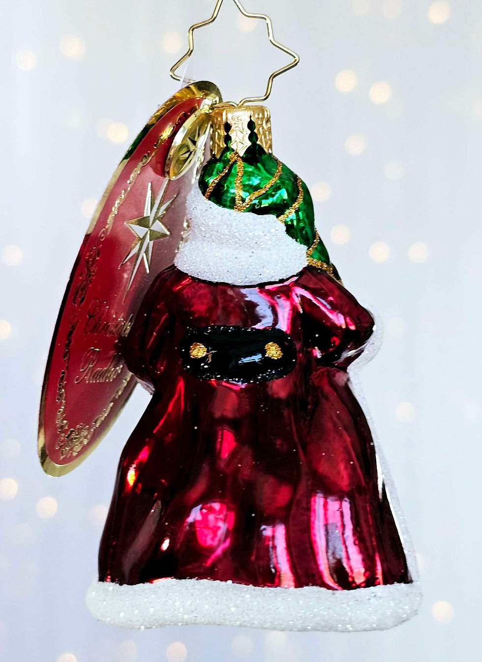 Thumbnail: Christopher Radko Little Gem Clad In Plaid Santa 1021742 back