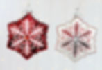 Kurt S. Adler Set of 2 Red White Snowflake Christmas Ornament C6391