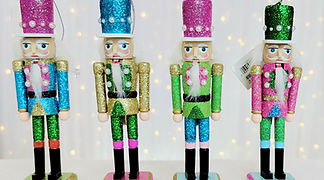 Kurt Adler Set of 4 Preppy Bright Color 6" Nutcracker Ornaments C4800