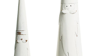 Silver Tree by Option 2 - Set of 2 15" 11" Metal Cone Santa Antique White A41182