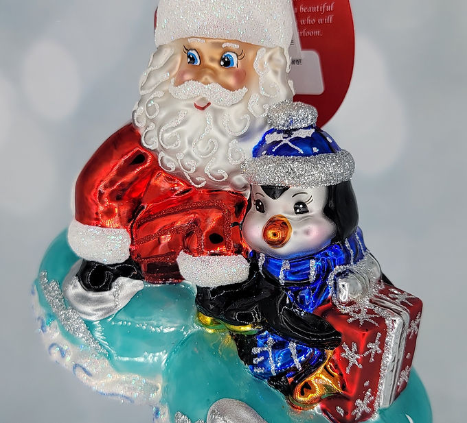 Christopher Radko A Tubular Ride For Two Santa 1020763 Christmas Ornament