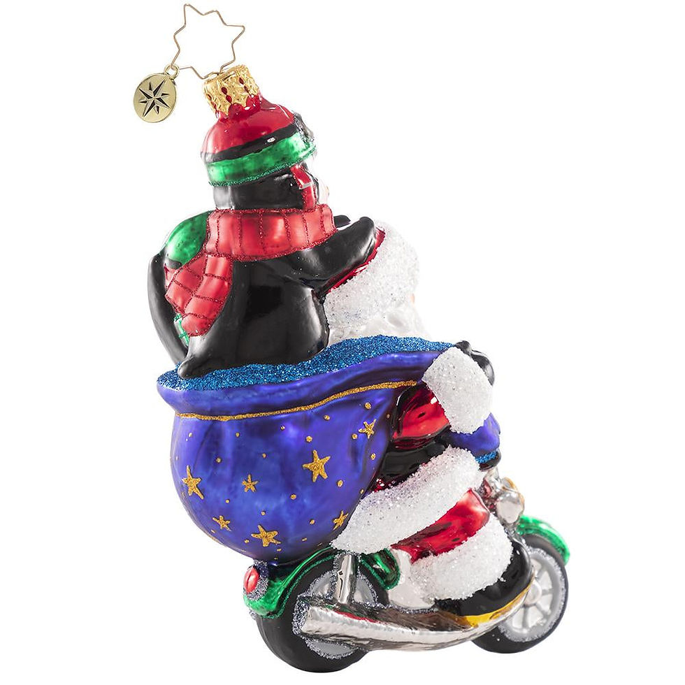 Thumbnail: Christopher Radko Cheerful Chopper Comrades Santa 1020805 Christmas Ornament