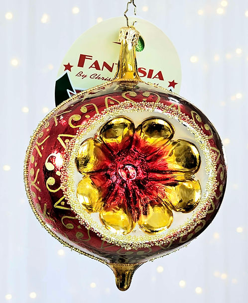 Christopher Radko Fantasia Poinsettia Reflections 1022122 Ornament