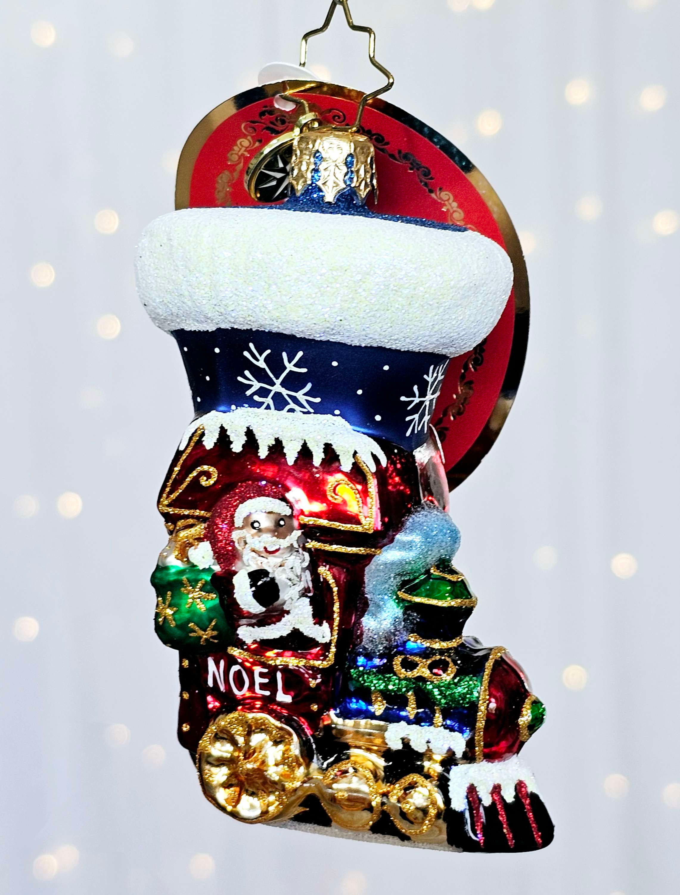 Christopher Radko Retired Noel Express Stocking Little Gem 1020262  Christmas Ornament