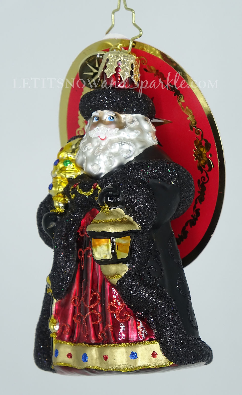 Thumbnail: Christopher Radko Ebony Clad Mr. Claus Gem 1020255 Unique Christmas Ornament