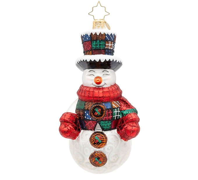Christopher Radko Plaid Tidings Snowman 1022667
