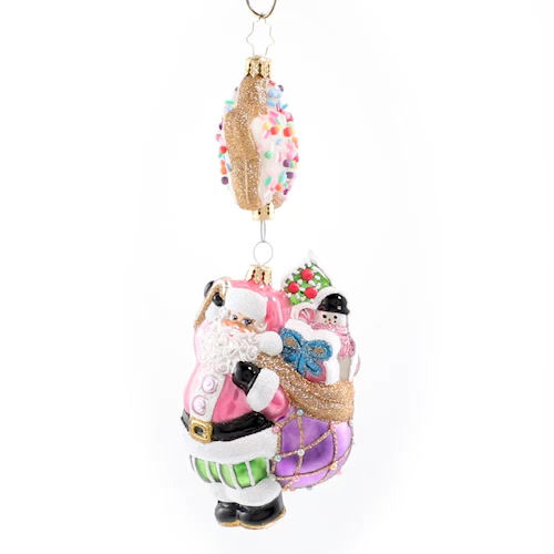Thumbnail: Christopher Radko Sugar High In The Sky Santa 1020680 Christmas Ornament
