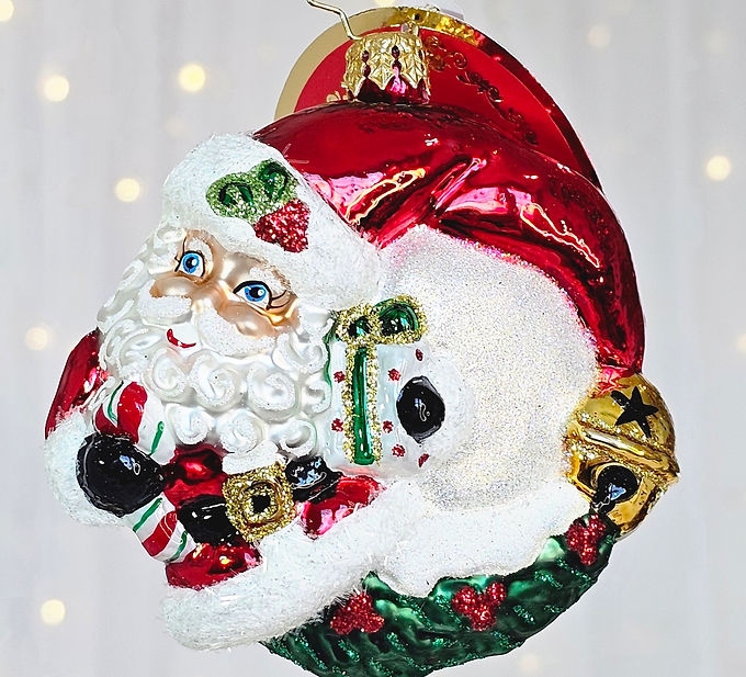 Christopher Radko Christmas Wishes Santa Wreath Gem 1021772