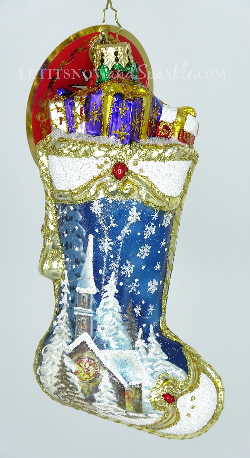 Thumbnail: Christopher Radko Winter Time Stocking 1019773 Christmas Ornament