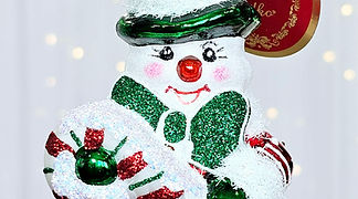 Christopher Radko Candy Cane Entertainer Snowman 1020757 Christmas Ornament