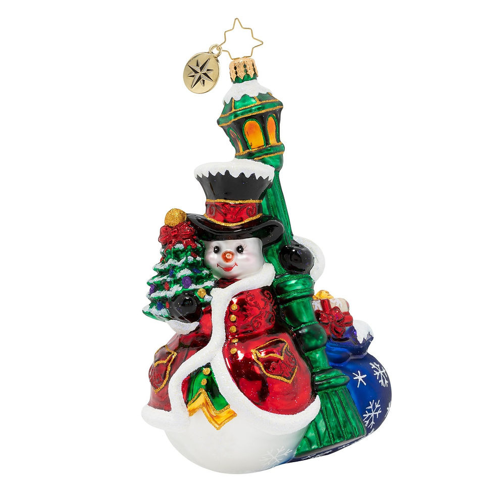 Thumbnail: Christopher Radko Swinging In The Rain Snowman 1020210 Christmas Ornament