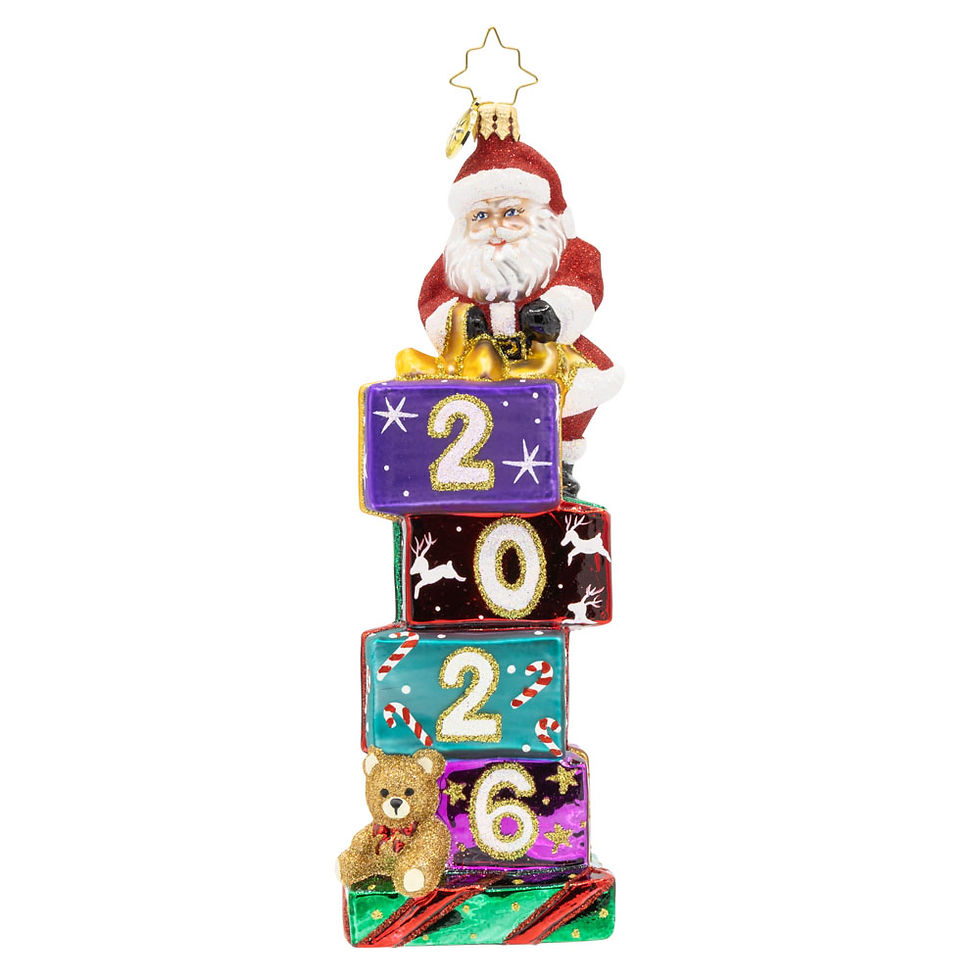 Christopher Radko 2026 Stacking Up The Years dated Santa 1022636 Ornament