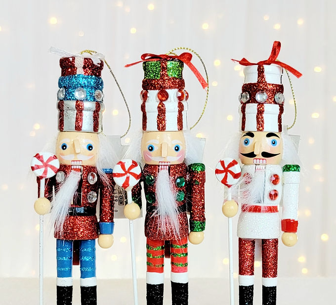 Kurt Adler Set of 3 Hollywood Gift Box Hat 6" Nutcracker Ornaments HA0299